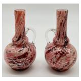 Pair of Antique Spangle Glass Vases
