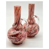 Pair of Antique Spangle Glass Vases