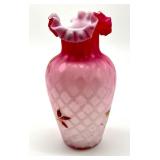 Antique Diamond Quilt Pink Case Vase