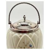 Antique Mount Washington Satin Glass Cracker or Biscuit Jar