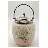 Antique Mount Washington Satin Glass Cracker or Biscuit Jar