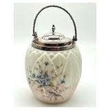 Antique Mount Washington Satin Glass Cracker or Biscuit Jar