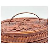 Antique Carved Wooden Swedish Tine Box