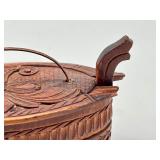 Antique Carved Wooden Swedish Tine Box