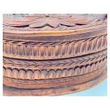Antique Carved Wooden Swedish Tine Box