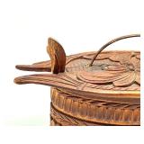 Antique Carved Wooden Swedish Tine Box