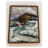 Vintage Miniature Oil on Board Painting