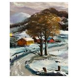 Vintage Miniature Oil on Board Painting