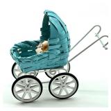 Miniature Dollhouse Stroller and Dolls