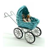 Miniature Dollhouse Stroller and Dolls