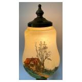 Vintage Mismatched Lamp with Hand Painted Shade