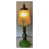 Vintage Mismatched Lamp with Hand Painted Shade