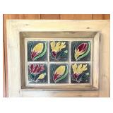 Vintage Decorative Tile Top Wall Mirror