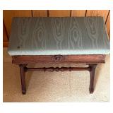 Antique Upholstered Chair with Antique Eastlake Slipper Bench