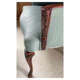 Antique Upholstered Chair with Antique Eastlake Slipper Bench