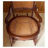 Vintage Rocking Chair with Caned Seating