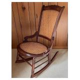 Vintage Rocking Chair with Caned Seating