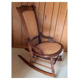 Vintage Rocking Chair with Caned Seating