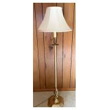 Beautiful Vintage Brass Floor Lamp with Swirled Base