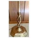 Beautiful Vintage Brass Floor Lamp with Swirled Base