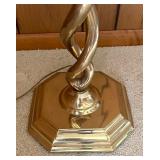 Beautiful Vintage Brass Floor Lamp with Swirled Base