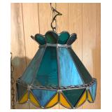 Vintage Stained Glass Ceiling Pendant