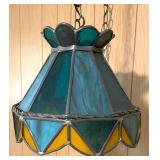 Vintage Stained Glass Ceiling Pendant