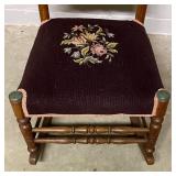 Antique Rocking Chair with Needlepoint Seat