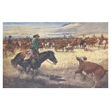 Vintage Western Themed Framed Print