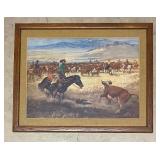 Vintage Western Themed Framed Print