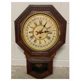 Antique Calendar Wall Clock by E.N. Welsh