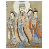 Vintage Chinese Framed Painting on Porcelain