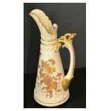Antique Royal Worcester Blush Ivory Porcelain Gilded Ewer