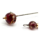 Vintage Mosaic Glass Hatpin and Pendant