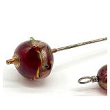 Vintage Mosaic Glass Hatpin and Pendant