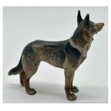 Vintage Cold Painted Bronze German Shepard Figurine