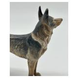 Vintage Cold Painted Bronze German Shepard Figurine