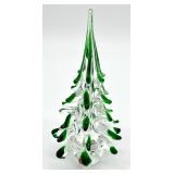 Murano Glass Green and Clear Tree