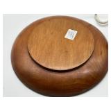 Antique Swedish Painted Plate and Miniature Wooden Carved Figurine