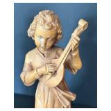 Three Carved Wooden Angel Figurines by Drechselstube