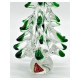 Murano Glass Green and Clear Tree