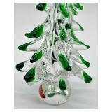 Murano Glass Green and Clear Tree