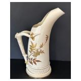 Antique Royal Worcester Blush Ivory Horn Handle Jug