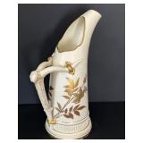 Antique Royal Worcester Blush Ivory Horn Handle Jug