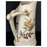 Antique Royal Worcester Blush Ivory Horn Handle Jug
