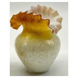 Pair of Antique Ruffled Edge Vases