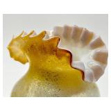 Pair of Antique Ruffled Edge Vases