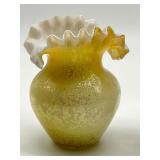 Pair of Antique Ruffled Edge Vases