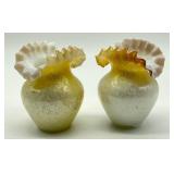 Pair of Antique Ruffled Edge Vases