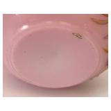 Antique Victorian Satin glass Jar with Bird Figurine Lid